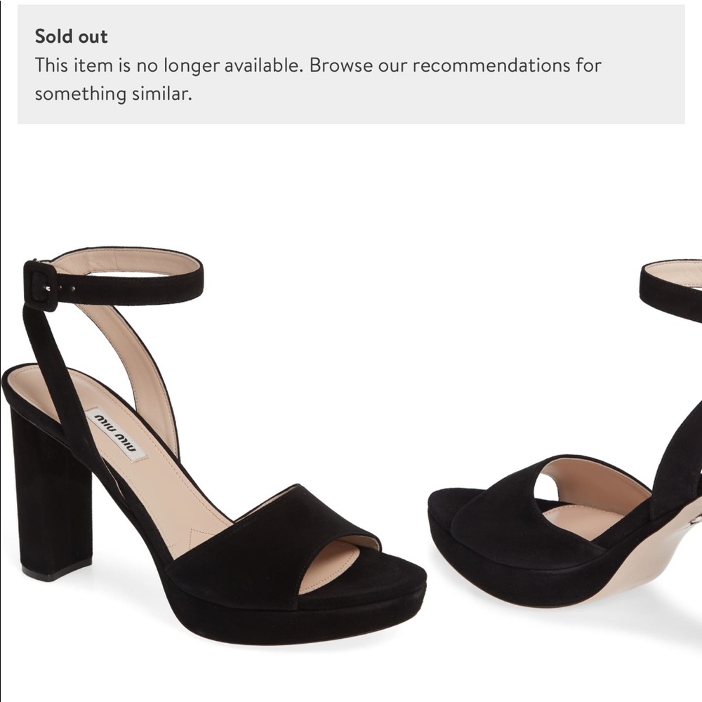 Miu Miu platform sandal black suede